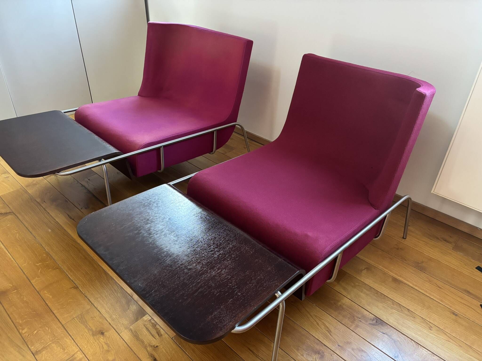Paire fauteuils Tolozan – Éric Jourdan – Ligne Roset 2002 – structure alu