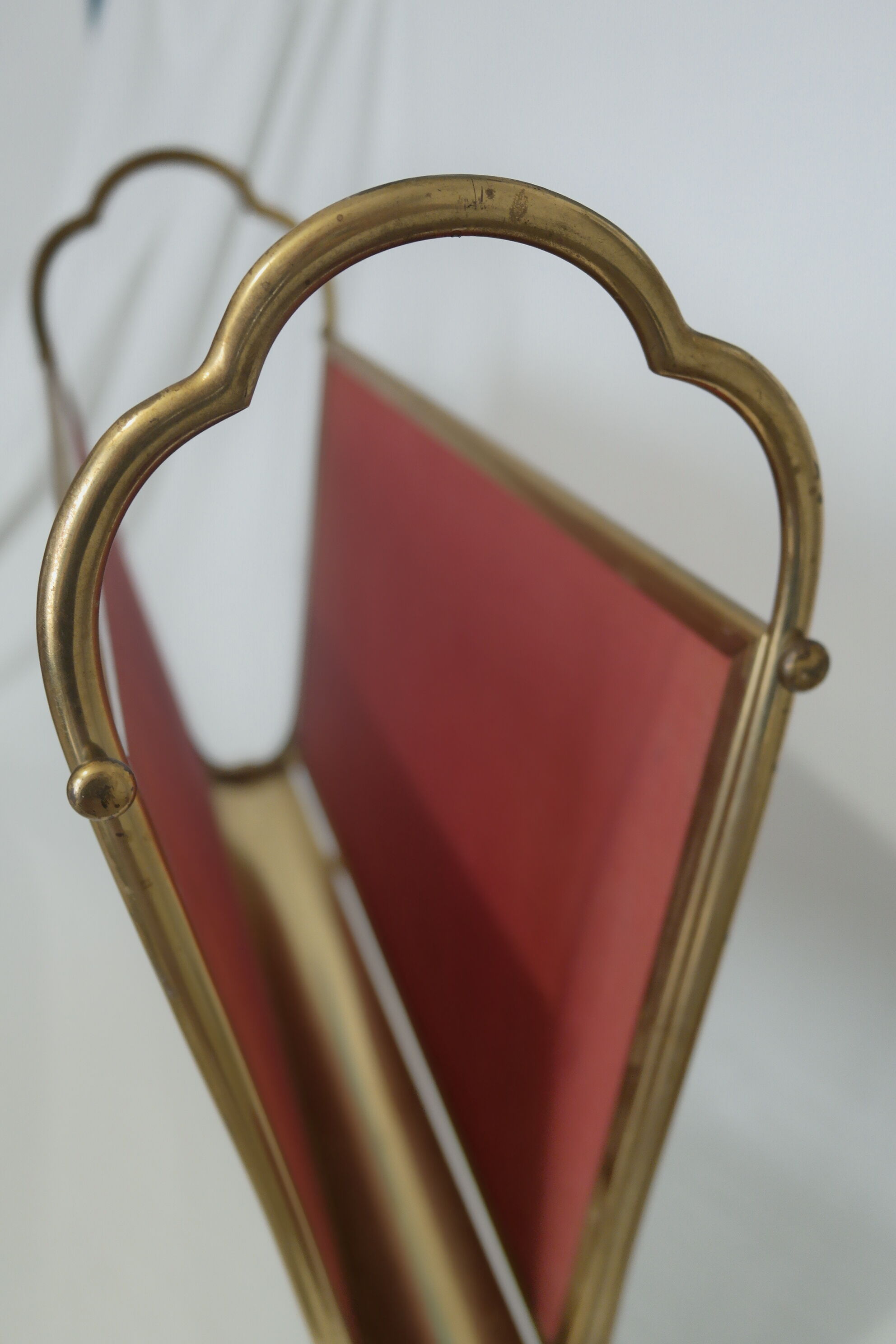 Italian brass magazine rack