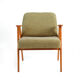 Vintage armchair brown checkered, velvet fabric, solid wood 60s / 70s