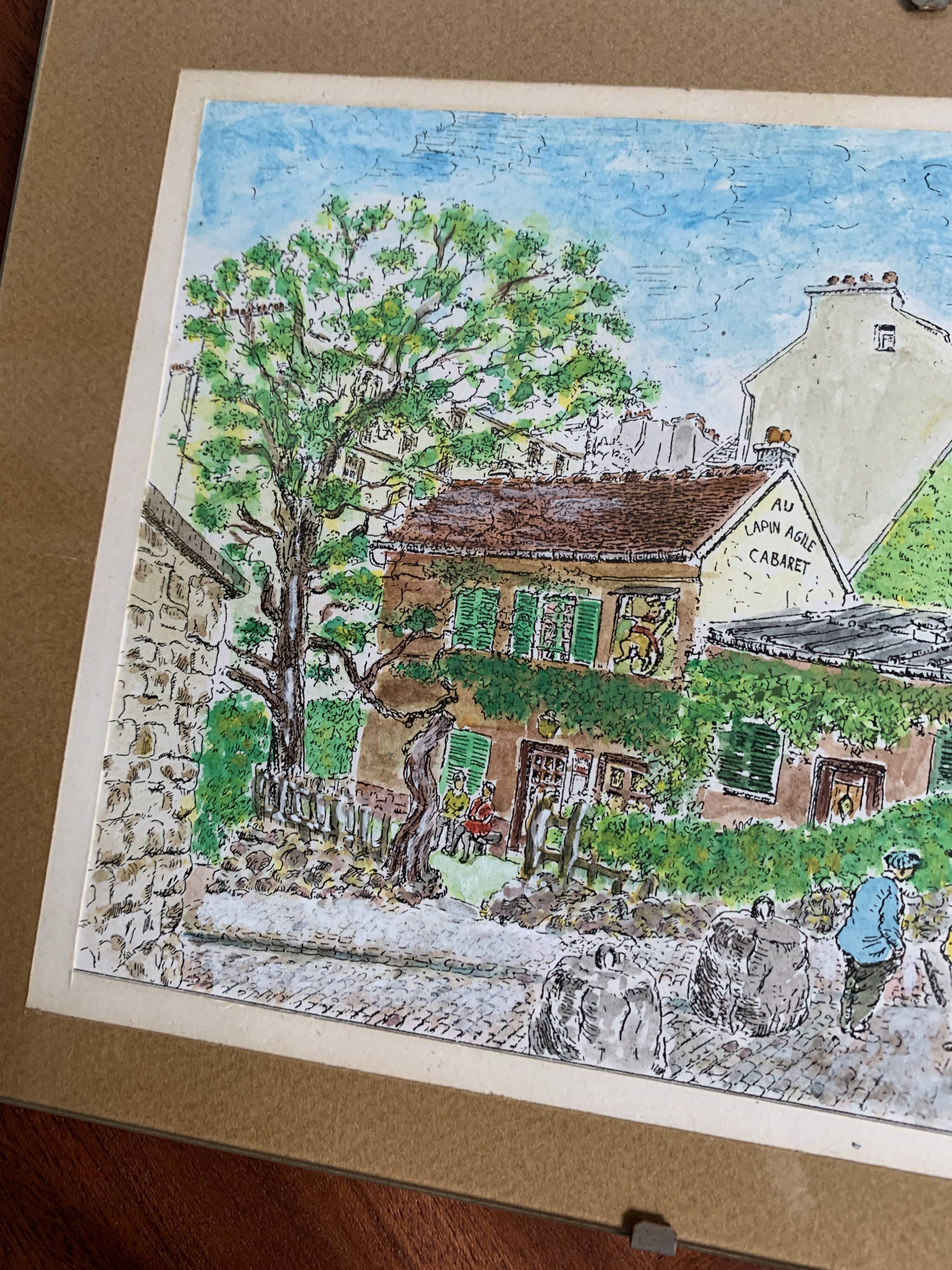 Vintage Montmartre watercolor