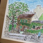 Vintage Montmartre watercolor
