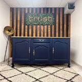 Old sideboard revamped in midnight blue