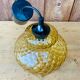 Vintage striated amber glass pendant lamp