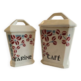 Set of two spice jars (flour and coffee)