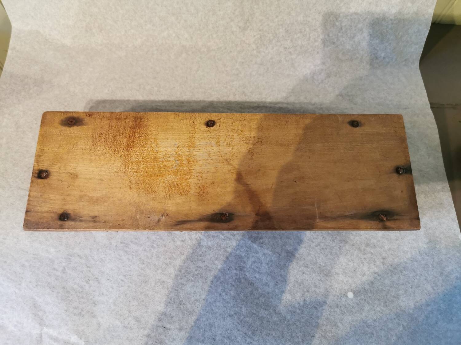 Art Nouveau wood and metal tray