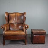 Armchair + sheepskin pouf