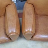 Pair of leather club chairs