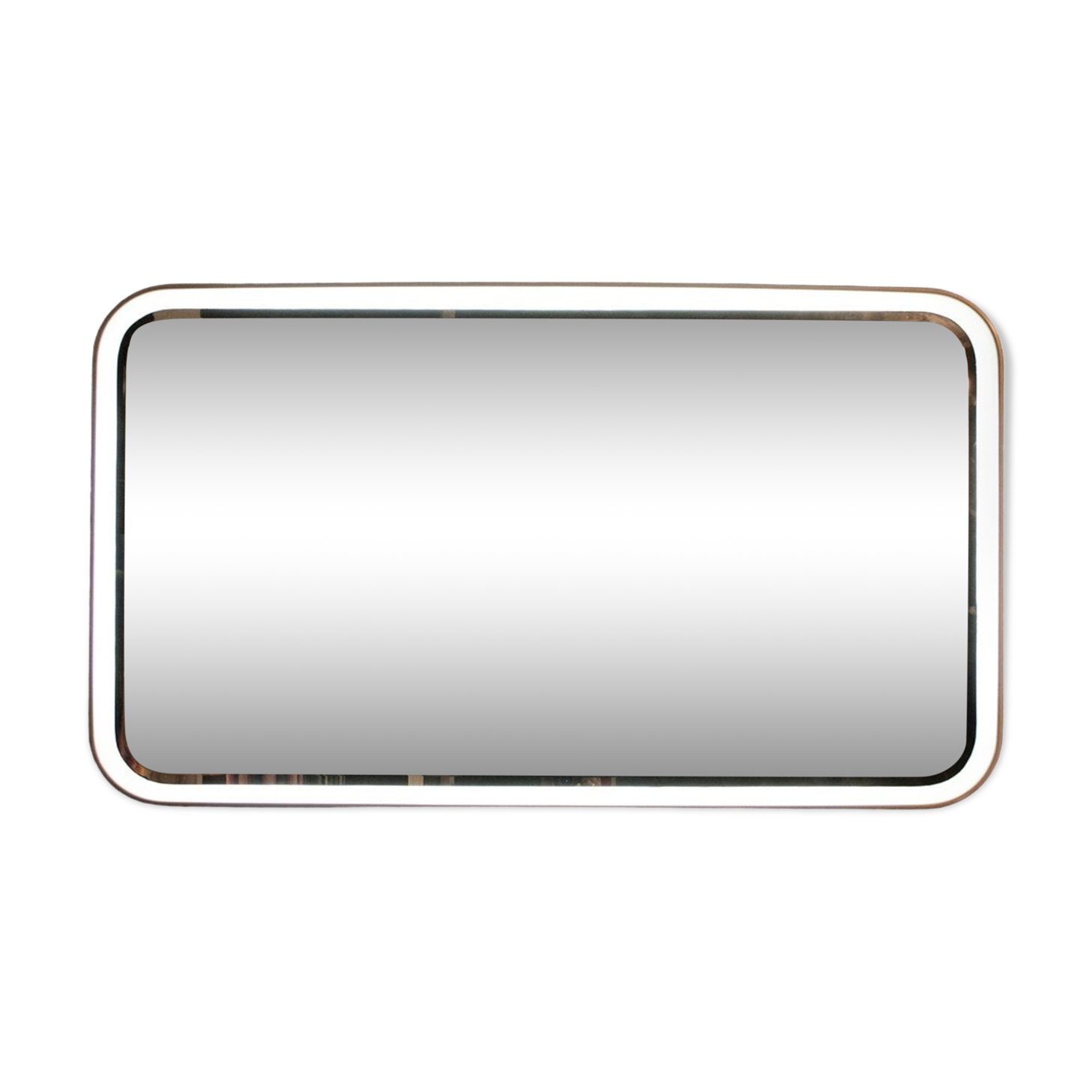 Fiberglass backlit mirror Italy 70s