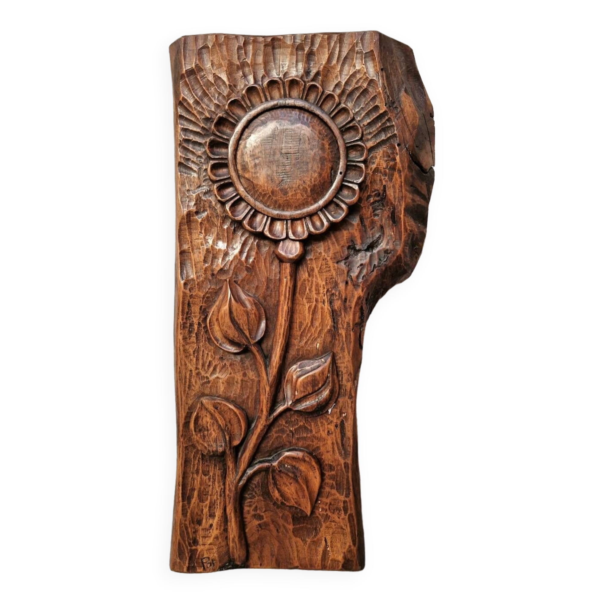 Bois sculpté fleurs 1975