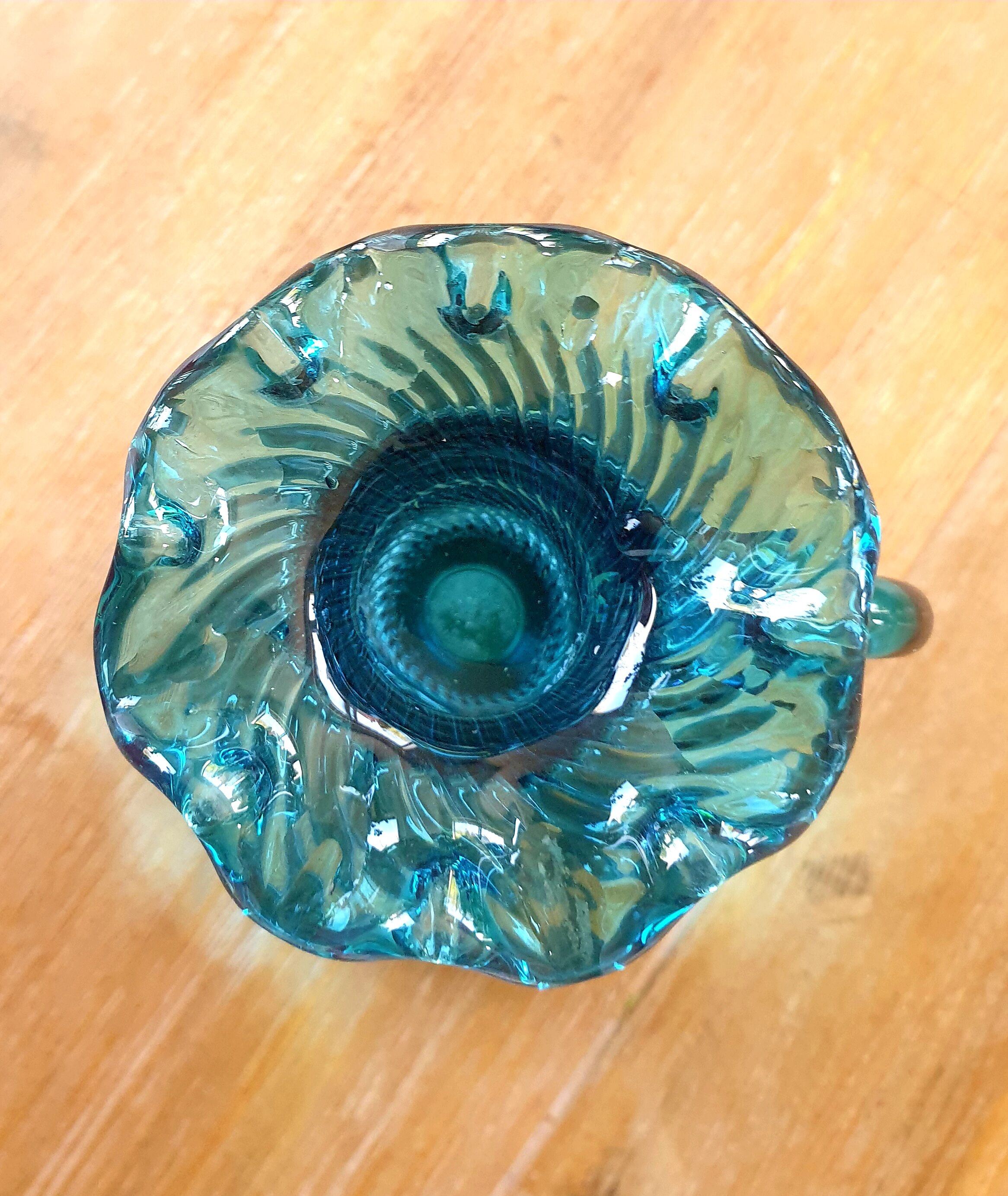 Small blue vase with collar