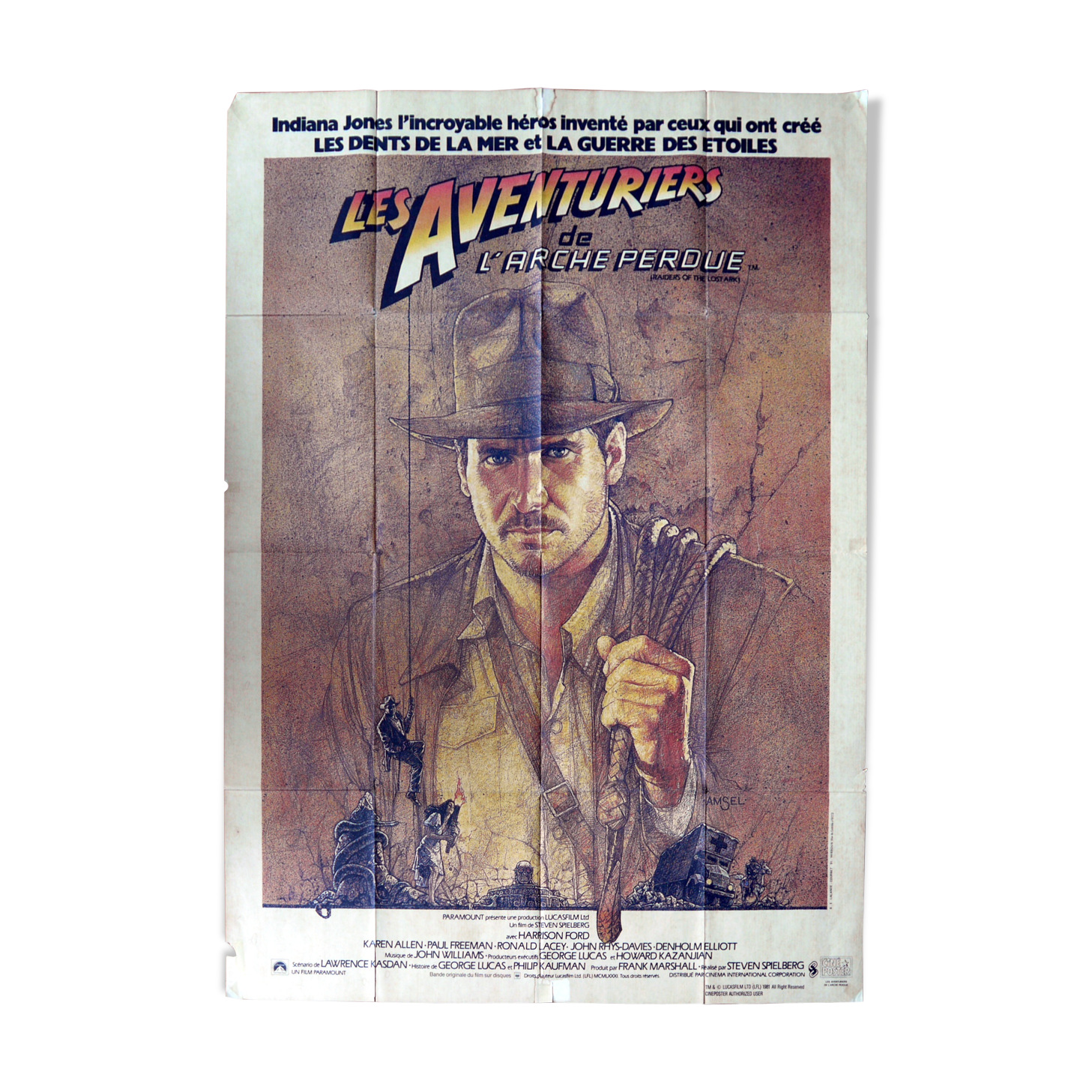 Original movie poster - "The Adventurers of the Lost Ark" - Spielberg 1981