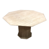 Octagonal travertine dining table "laye"