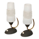 Mid-Century 60s lamp set – brass, glass, vintage design