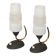 Mid-Century 60s lamp set – brass, glass, vintage design