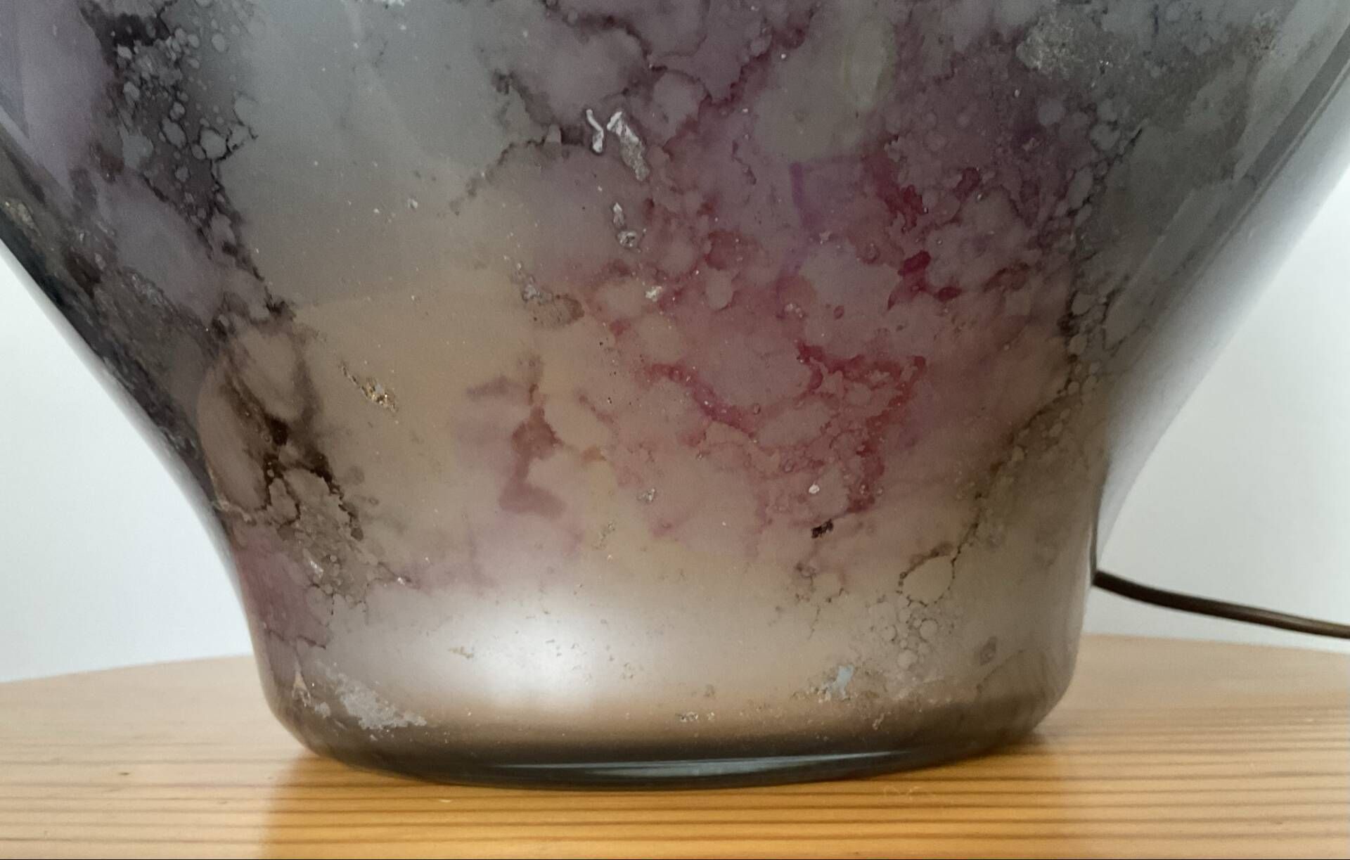 Unique lamp base Laque Line in eglomisé glass from the 70s-80s.