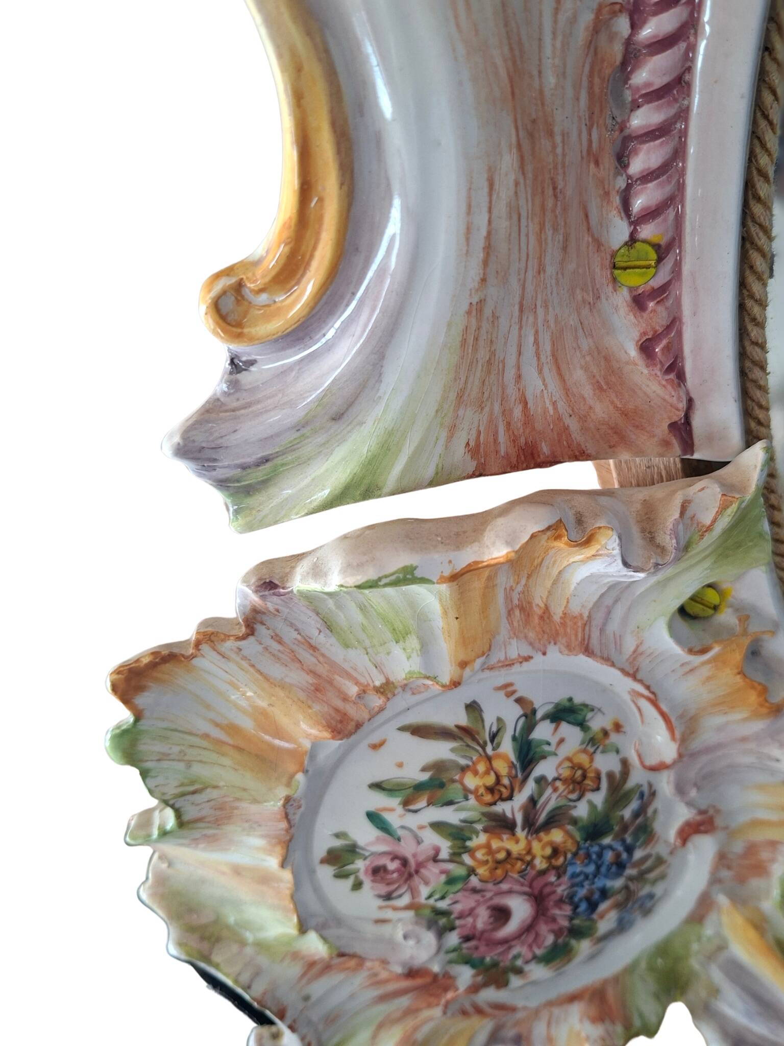 Magnifica Specchiera d’Arte in Ceramica Policroma – Maria Pegoraro per Ricc