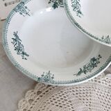 4 antique deep plates, ironstone, Saint Amand, 19th century.