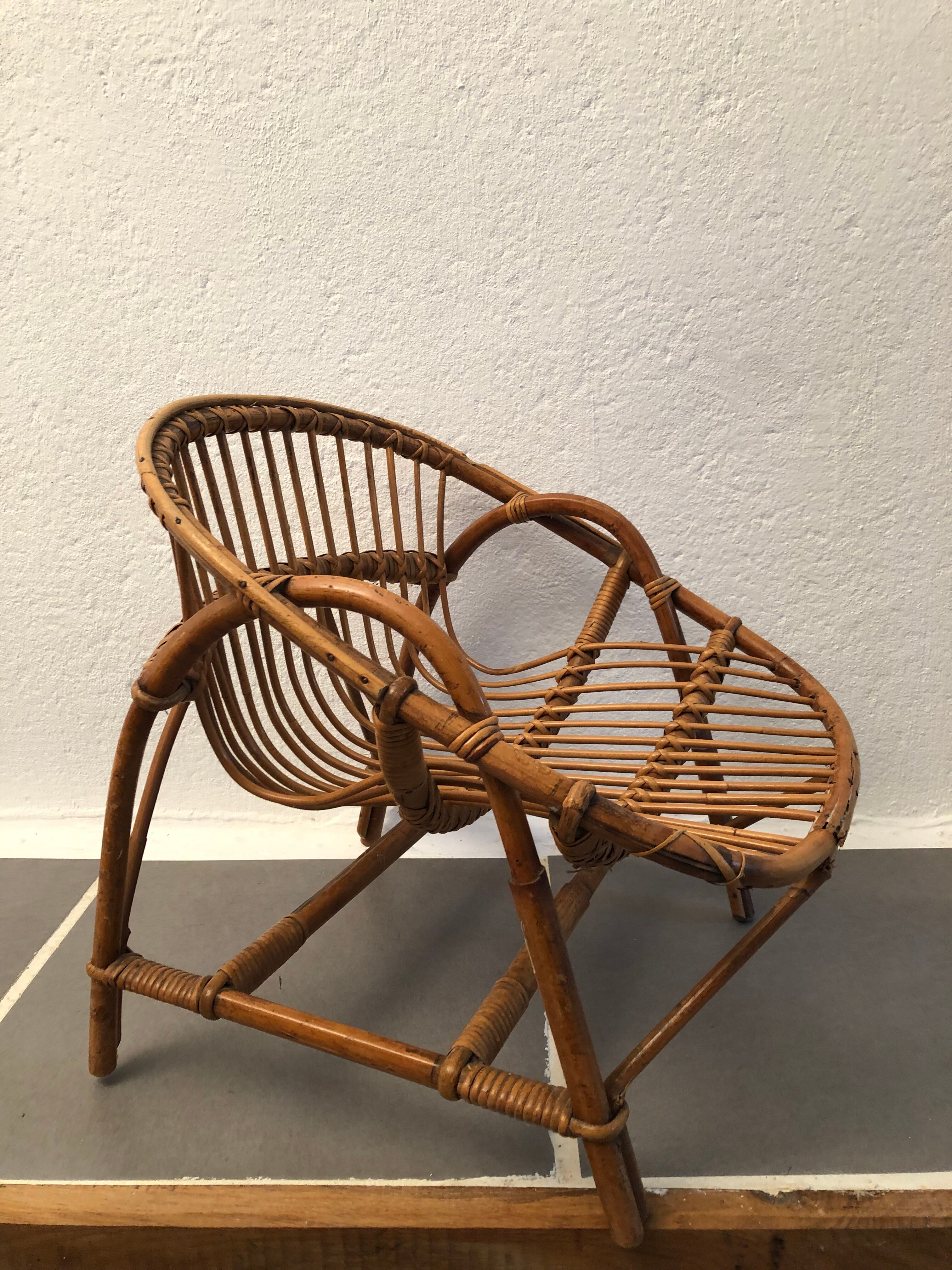 Vintage rattan basket chair