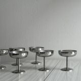 6 coupelles sur pied en inox style Letang Remy
