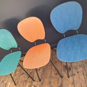 Trio of vintage chairs, antique designer seating furniture