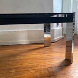Italian rectangular coffee table in smoked glass vintage 1970