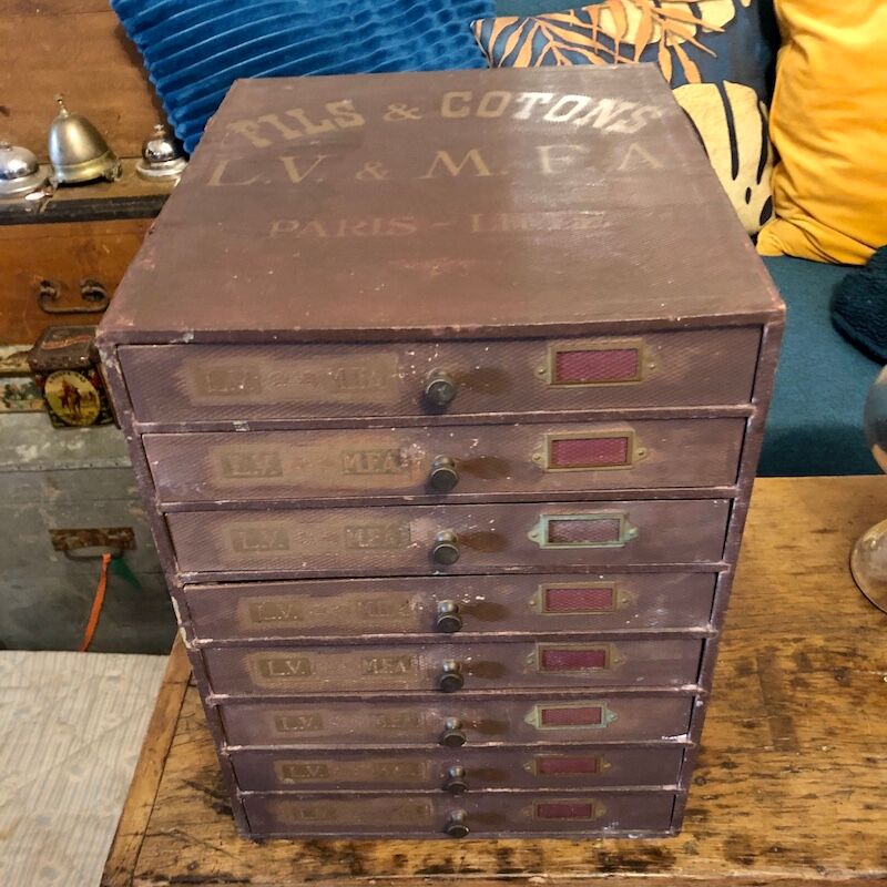 Haberdashery cabinet 8 drawers l.v. and m.f.a paris-lille