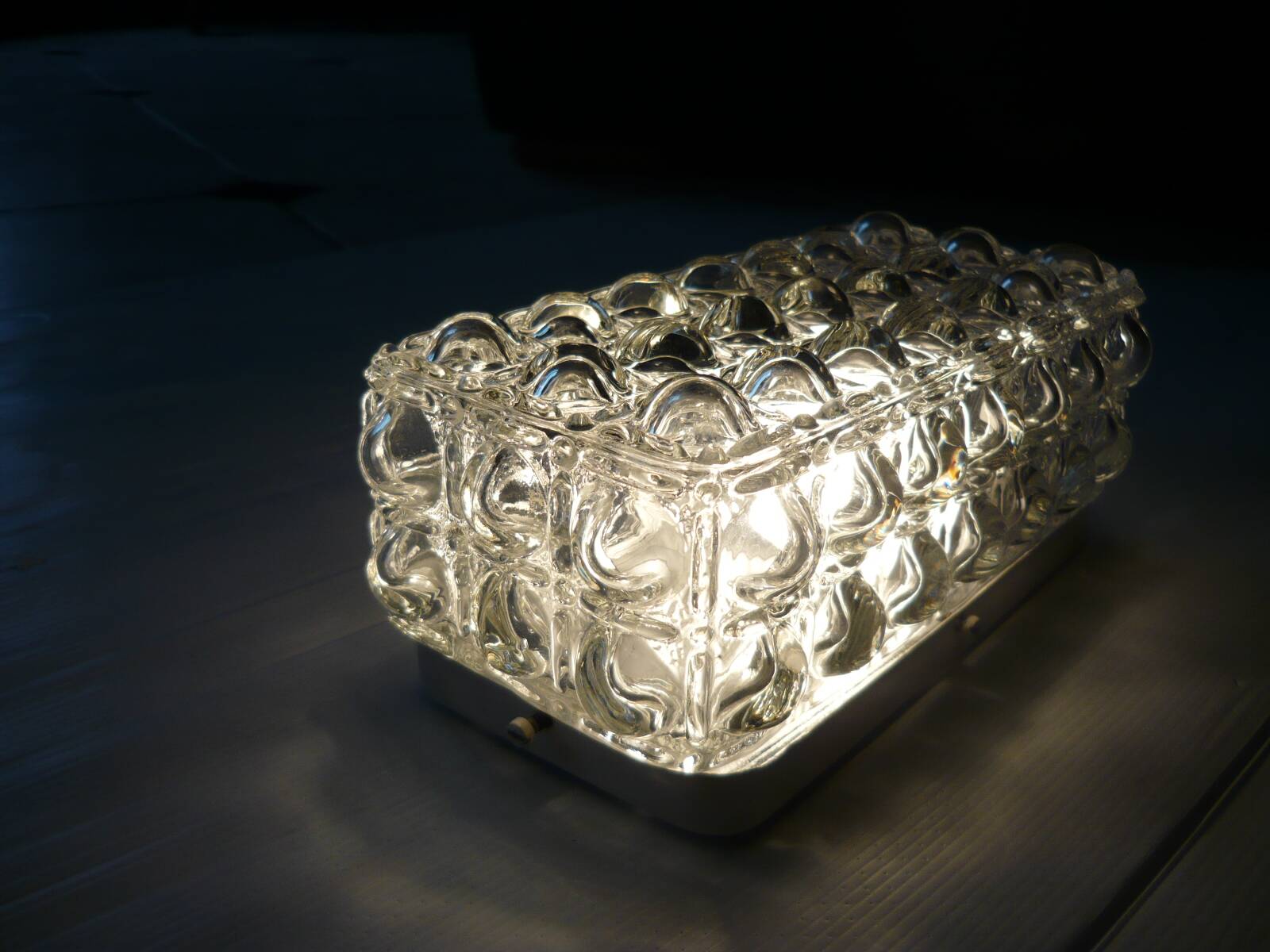 Plafonnier en verre bulle de je fassung allemagne annees 70