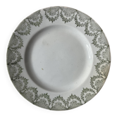 Assiette plate verte vintage