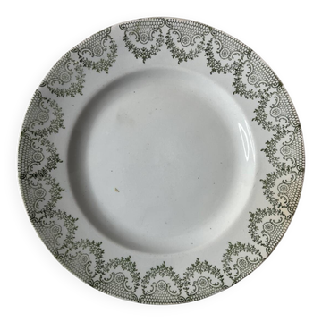 Assiette plate verte vintage