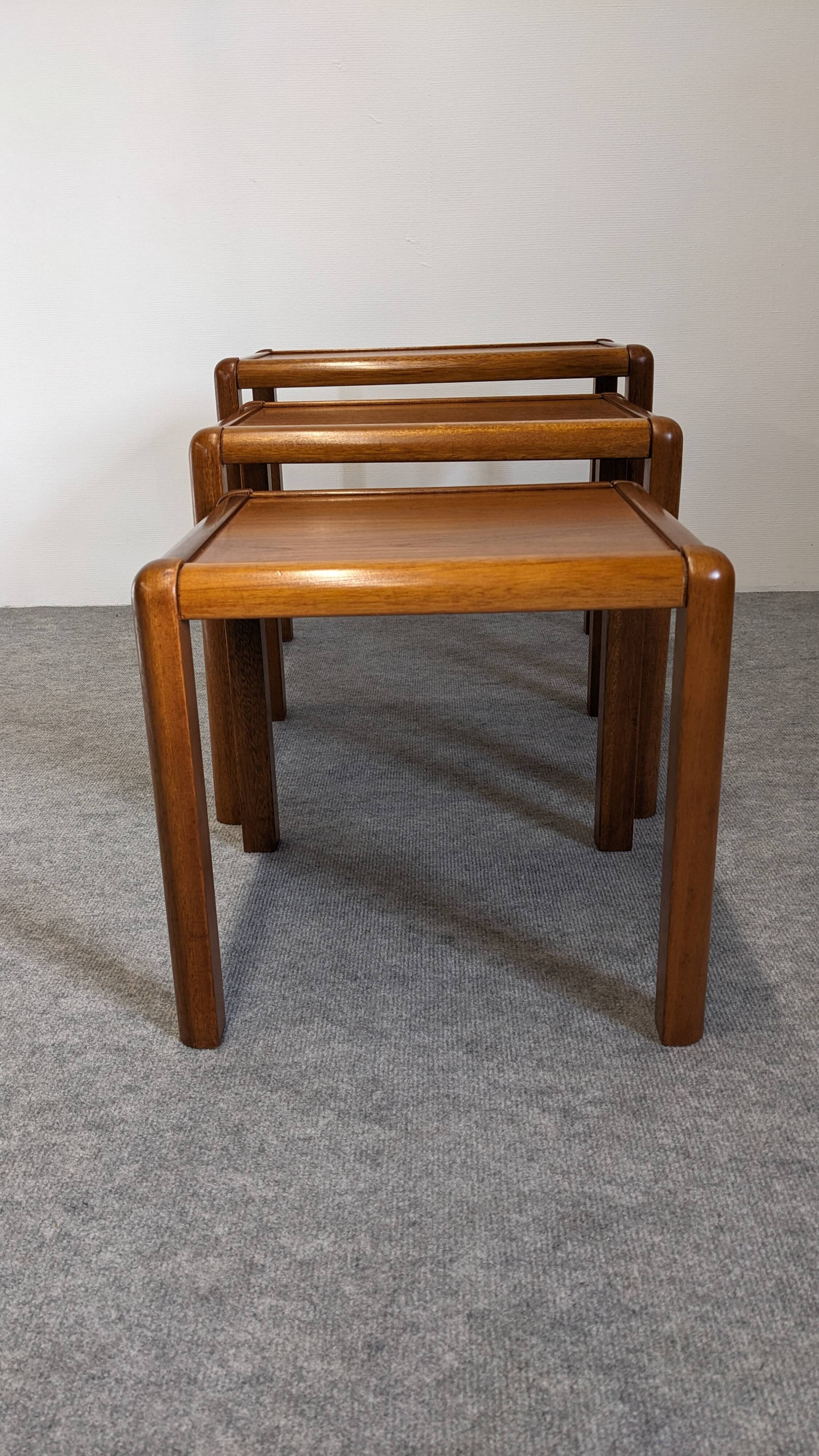 Nesting tables in Scandinavian style, made of teak, circa 1980