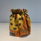 Trompe-l'Œil Ceramic Vase in the Shape of a Knotted Bag with Floral Decoration. Work