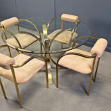 Vintage brass dining set by Belgochrom, 1970s