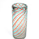Ribbed Murano glass vase with half filigree decoration