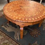 Cherifian cedar coffee table with Hispano-Moorish inlaid decoration Morocco