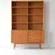 Bibliothèque de rangement vintage scandinave en chêne