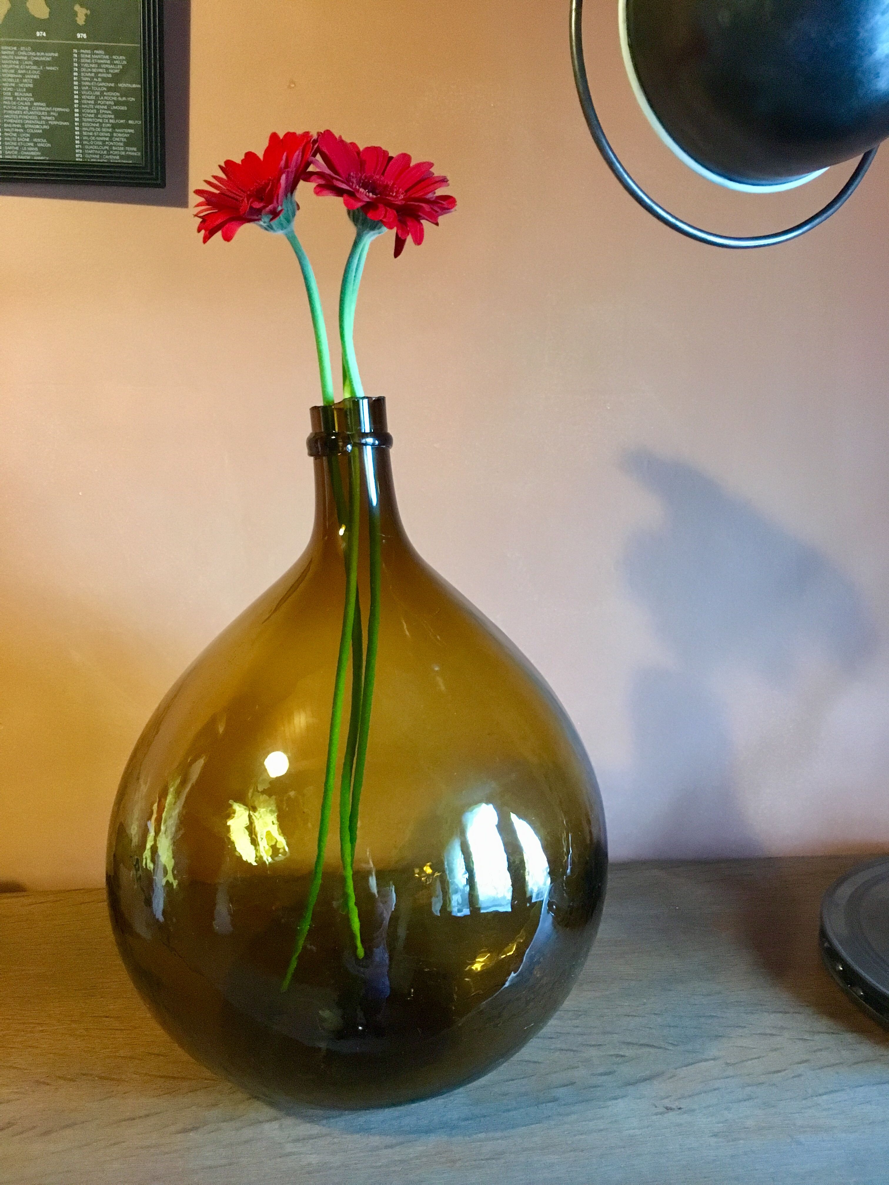 Old amber demijohn, 19th century, 10 litres