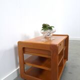 Deense teak audio trolley met lade vintage tv meubel