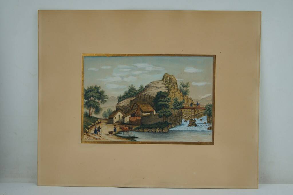 Ad. Moret "Antique Scene" Gouache watercolour signed and dated 1902