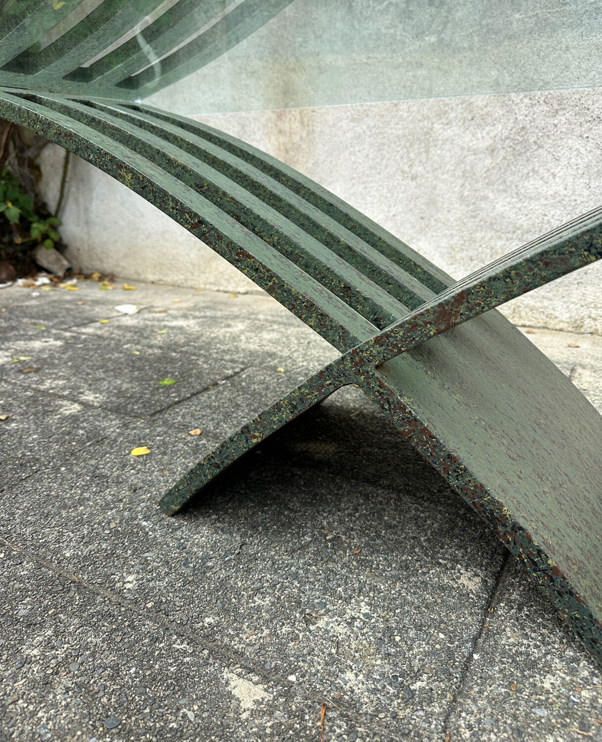 Vintage design coffee table in glass and bronze Vvv Valenti