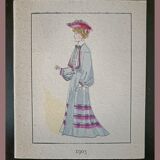 Colorful Art Deco fashion stencil