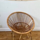Vintage rattan basket chair