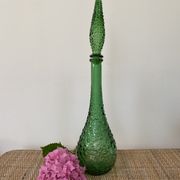 Set of 3 large Empoli decanters from the 60s