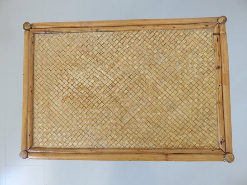 Side table, rattan couch end 60s 70s