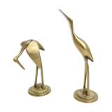 Pair brass herons