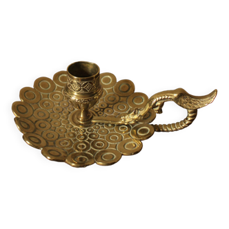 Cellar rat candle holder worked brass dragon