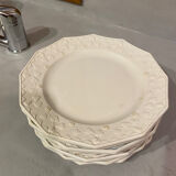 Set of 10 longwy white dessert plates