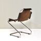 Vintage Italian chair in cowhide and chrome, 1970s