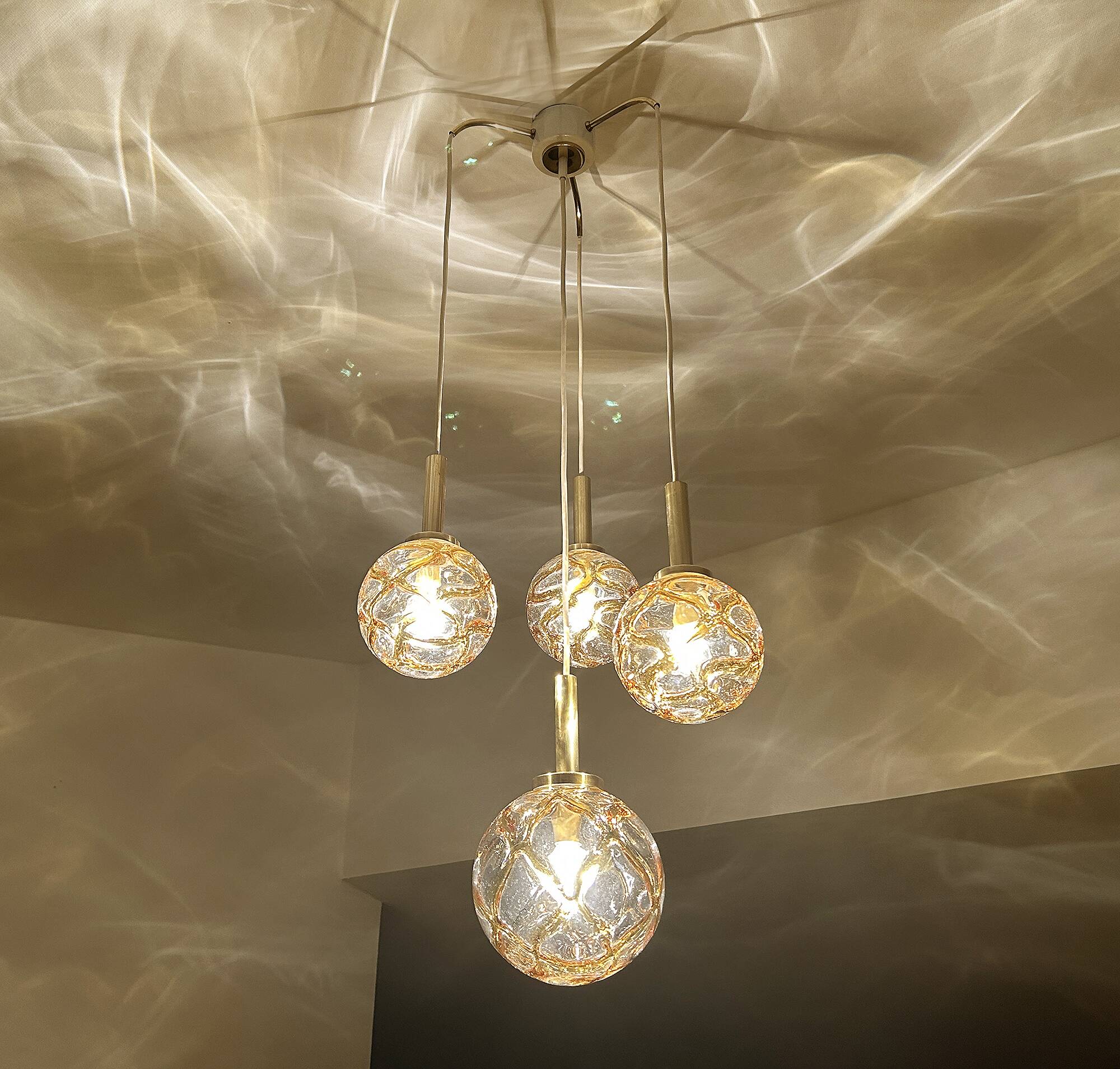 Large Mid Century  Bubble Glass Pendant Light