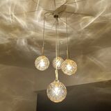 Large Mid Century  Bubble Glass Pendant Light