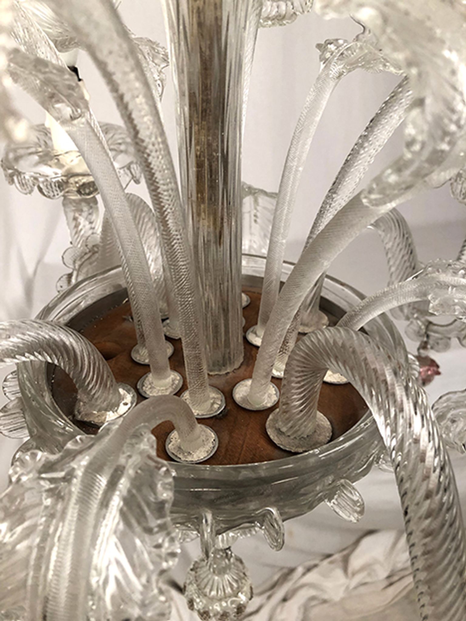 Murano glass chandelier with four light arms, late 19th century.